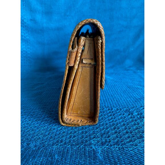 Vintage leather purse reversible hand tooled - Picture 7 of 9